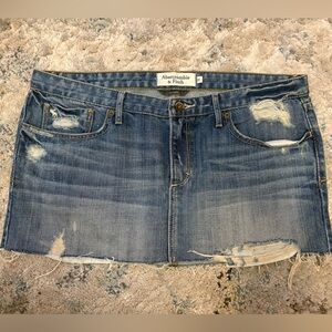 Abercrombie & Fitch Denim Distressed Skirt